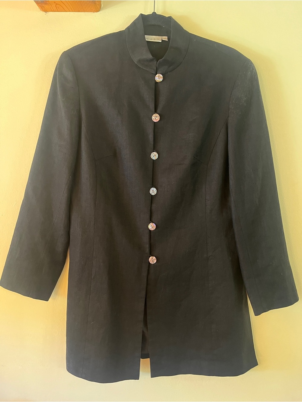 Monsoon (East - Brit brand) Women's stand Collar Blazer 100% Linen US10 UK14